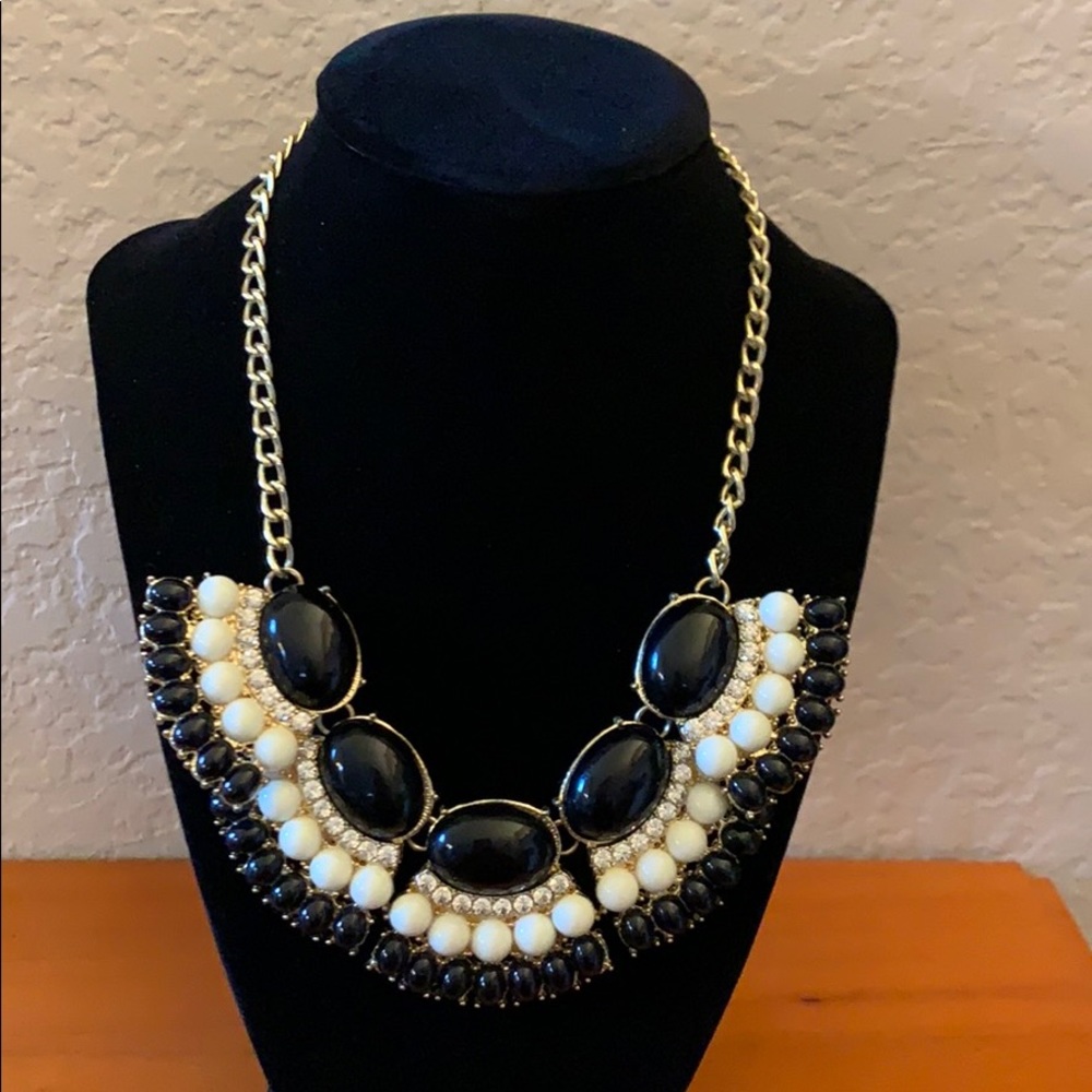 Black and white beaded necklace